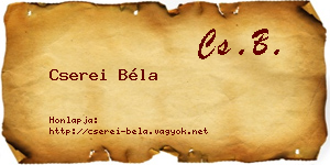 Cserei Béla névjegykártya